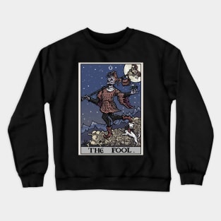 The Fool Tarot Card Gothic Halloween Creepy Clown Jester Goth Horror Crewneck Sweatshirt